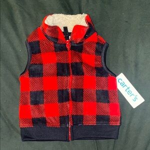 Carter's Red and Black Plaid Vest
